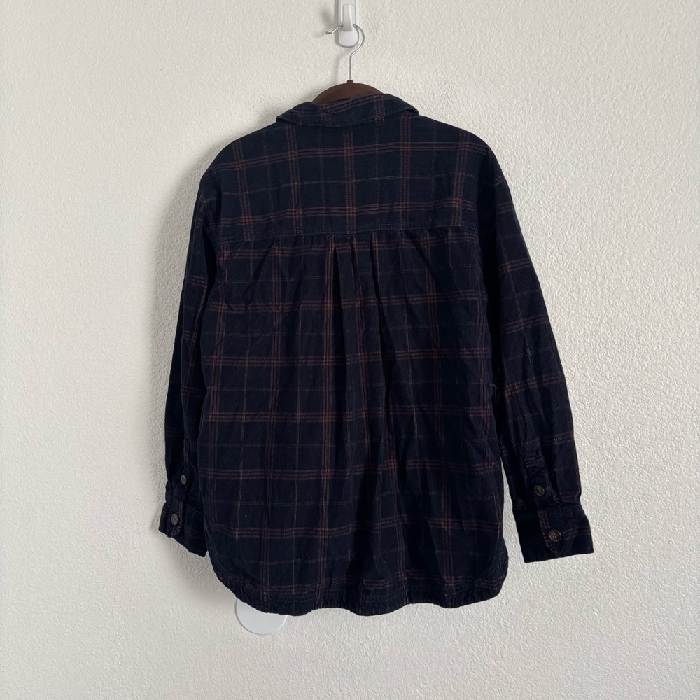 Madewell Women's Size Medium Blue Plaid Corduroy Kentwood Oversized Shirt Jacket - Picture 6 of 6